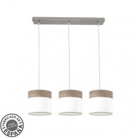 Distribuidor - Lâmpadas Diversas | Lâmpadas Modernas | REGLETA CLOE 3XE27 NIQUEL/BLANCA-MADERA GRIS REGX60X16 CM Ref: 175493083